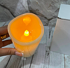 Світлодіодна електронна свічка 7.5х15см, свічка на батарейках 3хAAA, фото 2
