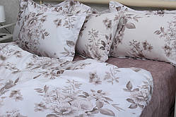 Сімейний комплект постільної білизни ТМ TAG з турецького Ранфорсу, бавовна з компаньоном  R-T9278