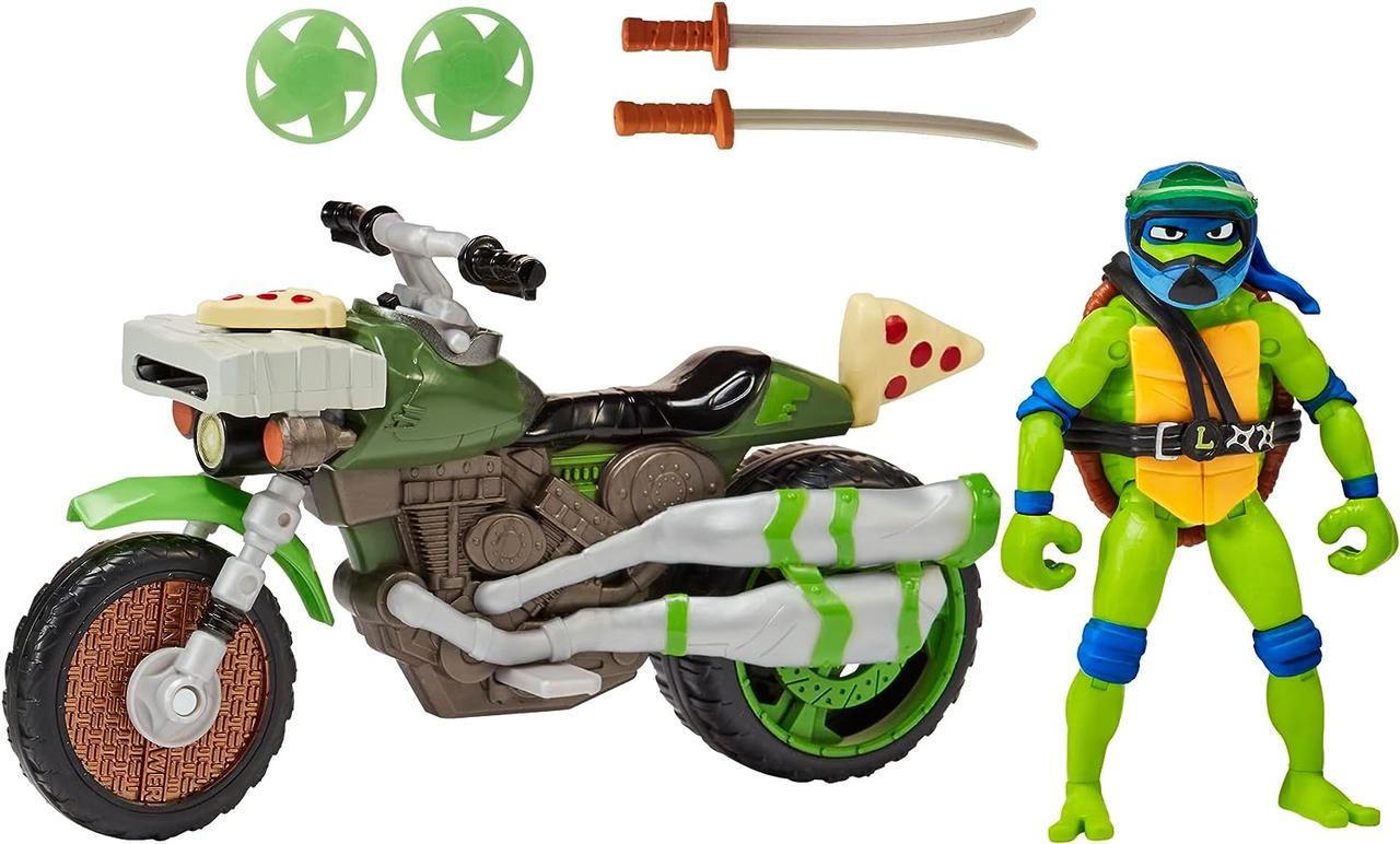Ігровий набір TMNT Черепашки-ніндзя Леонардо на мотоциклі Mutant Mayhem Leonardo 83431