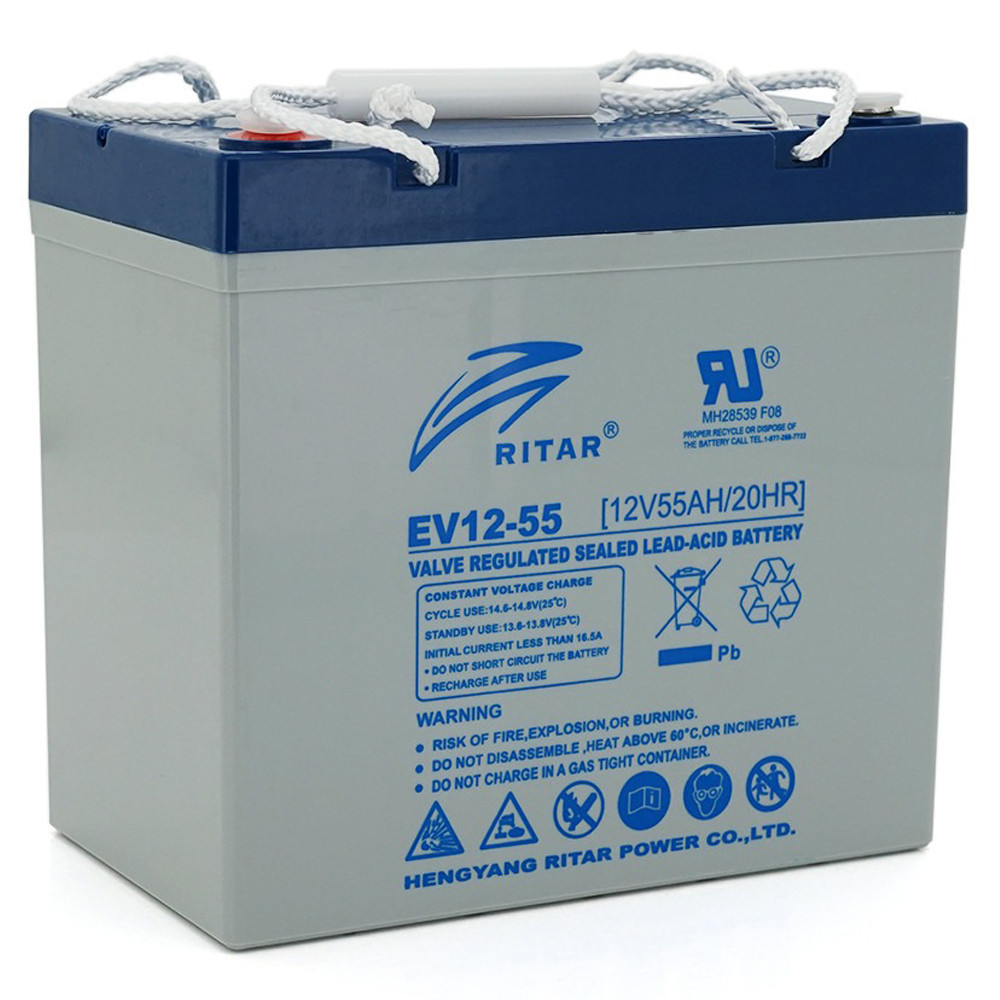Акумулятор тяговий RITAR EV12-55 12V 55Ah AGM свинцево-кислотна батарея для електротранспорту