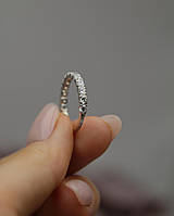 Серебряное кольцо "Сияние бриллиантов" с белыми фианитами