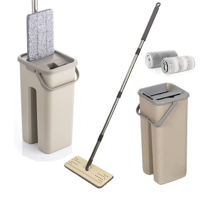 Швабра з відром Scratch Anet 8 л бежевий, фото 1