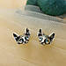 Сережки-гвоздики Сфінкс, сережки у стилі вінтаж з котами, срібне покриття 925 проби, фото 6