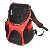 Рюкзак переноска для кошек и собак с сетчатыми вставками, красный «D-s»