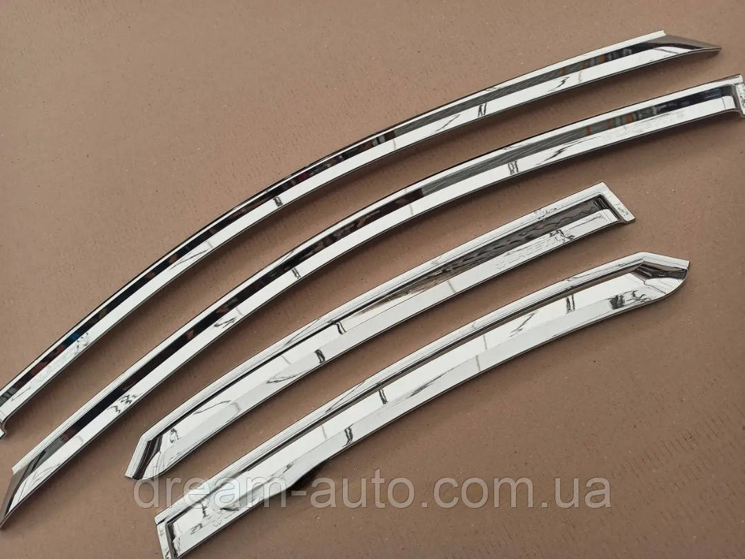 Вітровики хром Chevrolet Lacetti седан, фото 1