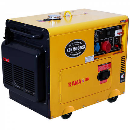 Генератор дизельний Kama KDK7500SC3 переносний 5.5 кВт трифазний 220 В для будинку синхронний, фото 1