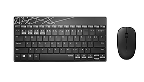 Комплект клавіатура + миша бездротова USB + Bluetooth Rapoo 8000M Wireless multi-mode Black чорна #