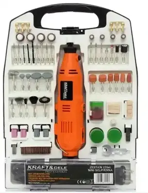 Гравер Шліфувальна машина пряма Kraft&Dele (Гнучкий Вал / 330Вт / 10000-33000 об / хв / 235 шт)