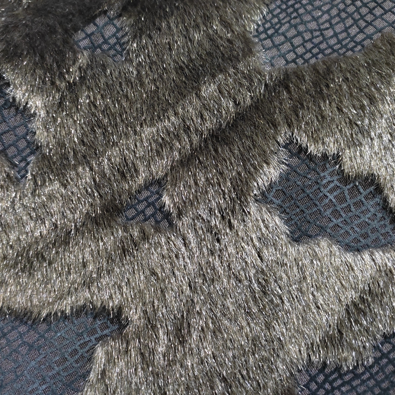Ткань декоративная "Мех комбинированный" серо-темно-коричневый 140см - фото 7 - id-p1997843777