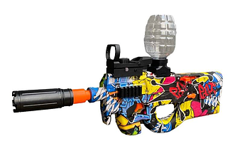 Автомат потужний на акумуляторі стріляє орбізами, що світяться, зарядка 2 пакети куль колір графіті