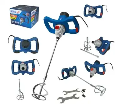 Міксер будівельний DEDRA DED7927 2250 Вт / Змішувач технічний з 2 вінчиками, регулювання швидкості, швидкозмінна система щіток