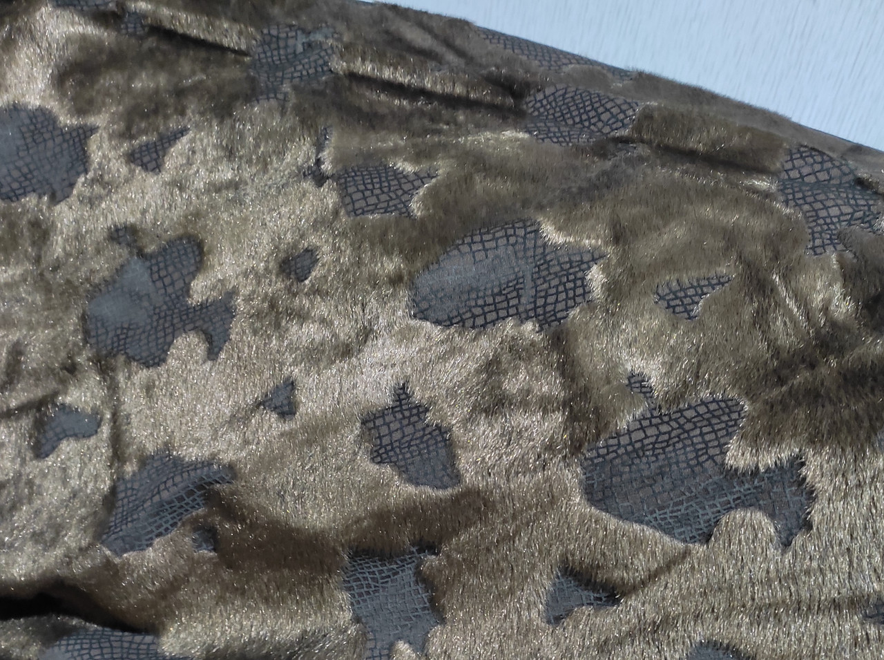 Ткань декоративная "Мех комбинированный" серо-темно-коричневый 140см - фото 10 - id-p1997843777