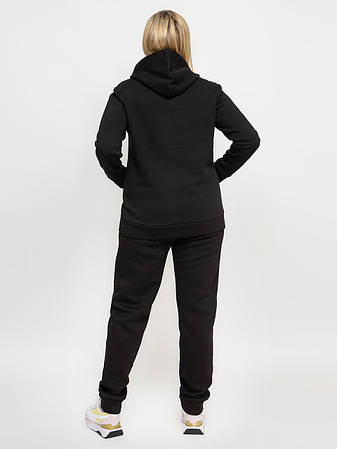 Батал спортивний костюм теплий флісовий чорний якісний, фото 2