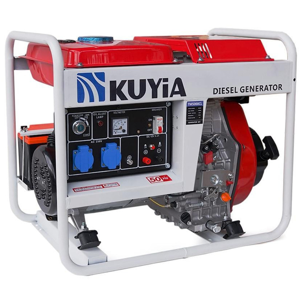 Генератор дизельний Kuyia TM5000CL переносний 5 кВт однофазний 220 В для квартири синхронний