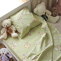 Детское постельное белье Малютка KrisPol, бязь Lux 10107-55 "Мишутка (зеленый)"