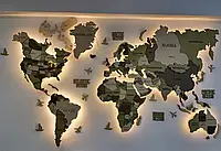 Багатошарова карта світу з підсвіткою колір Verde Factura