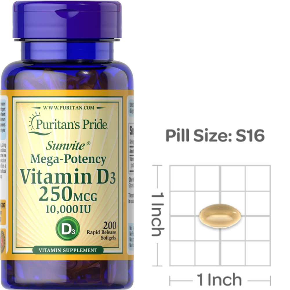 Вітамін Д3 Puritan's Pride Vitamin D3 250 mcg 100 гел капс