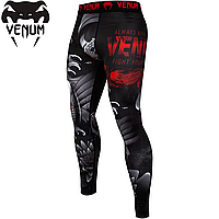 Компрессионные штаны мужские лосины компрессионные леггинсы для единоборств Venum Koi 2.0 Spats Black White