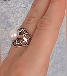 Кулясте кільце зі срібла із золотом, фото 3