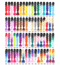 Канекалон омбре термостійкий 68 палітра різнокольорова коса Jumbo braid довжина 60см вага 100гр для плетіння