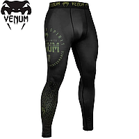 Компрессионные штаны мужские лосины компрессионные леггинсы Venum Signature Spats Black Khaki Exclusive