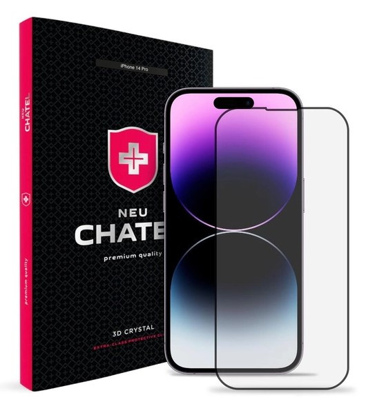 Захисне скло +NEU Chatel 2.5D Silk Narrow Border Privacy Glass with Mesh for iPhone 14 Pro Black