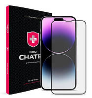 Защитное стекло +NEU Chatel 2.5D Silk Narrow BorderPrivacy Glass with Mesh for iPhone 14 Pro Max Bla