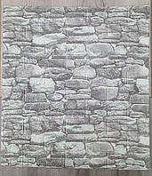 Самоклеющаяся декоративная 3D панель стеновая, цвет Камень серый, размер700х770х5мм