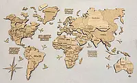 Багатошарова карта світу колір Oak Factura