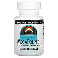 Витамины и минералы Source Naturals MegaFolinic 800 mg, 120 таблеток