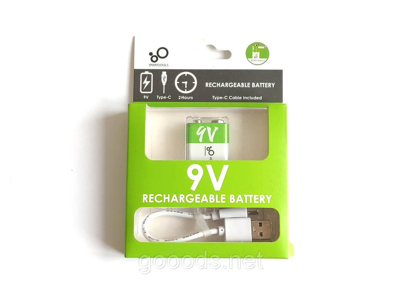 Перезаряджаєма батарейка крона 6F22 9V 650mAh Smartoools 1шт, фото 1