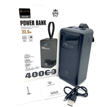 Power bank Lenyes PX421D 4000 mAh Портативний зарядний пристрій Стильний і компактний дизайн, фото 2