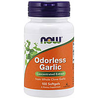 Натуральная добавка NOW Odorless Garlic, 100 капсул