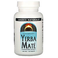 Натуральная добавка Source Naturals Yerba Mate 600 mg, 90 таблеток