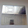Наклейки на стіну дзеркальні квадрати порожнисті 13*10,5 срібло 16 штук акрил 8712, фото 3