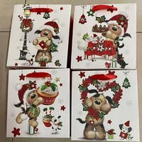 Пакет новогодний бумажный M "Christmas puppy" 26*32*10см, цена за упаковку 12шт (R90857-M)