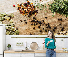 Вінілові фотошпалери для кухні Спеції