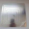 Наклейки на стіну дзеркальні квадрати порожнисті 20*20 срібло 24 штук акрил 8709, фото 4