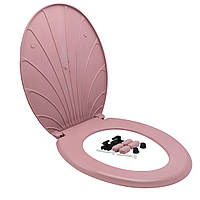 Сидіння для унітаза "Мушля" рожева пудра