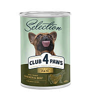 Вологий корм Club 4 Paws Selection Premium для собак Паштет з куркою та яловичиною 400 г (4820215368674)