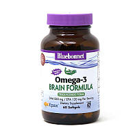 Жирные кислоты Bluebonnet Omega 3 Brain Formula, 60 капсул