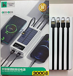 Power Bank Kamry 30000 mAh K-300 (з солн. панеллю та дротами)