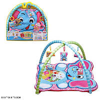 Коврик для малышей с погремушкой на дуге, сумке 61*54*5см (518-25)