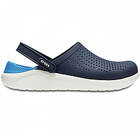 Crocs LiteRide Clog Original Navy/White чоловічі, Крокси ЛайтРайд чоловічі Оригінал Сині з білою підошвою