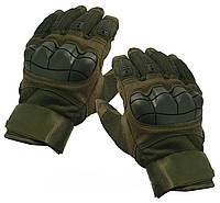Штурмовые универсальные перчатки полнопалые, тактические всесезонные военные перчатки Олива