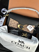 Coach Tabby Black/Beige Shoulder Bag In Signature Canvas 26 х 14 х 6.5 см женские сумочки и клатчи хорошее