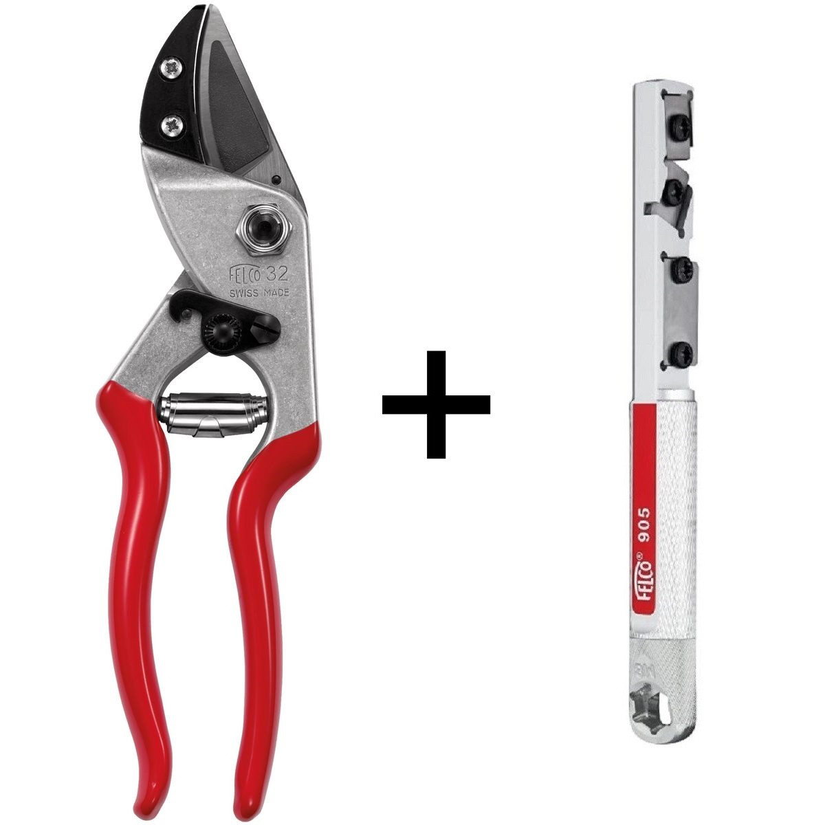 Акційний набір Садовий секатор FELCO 32 з коваделцем + Точилка FELCO 905 (Фелко 32+905)