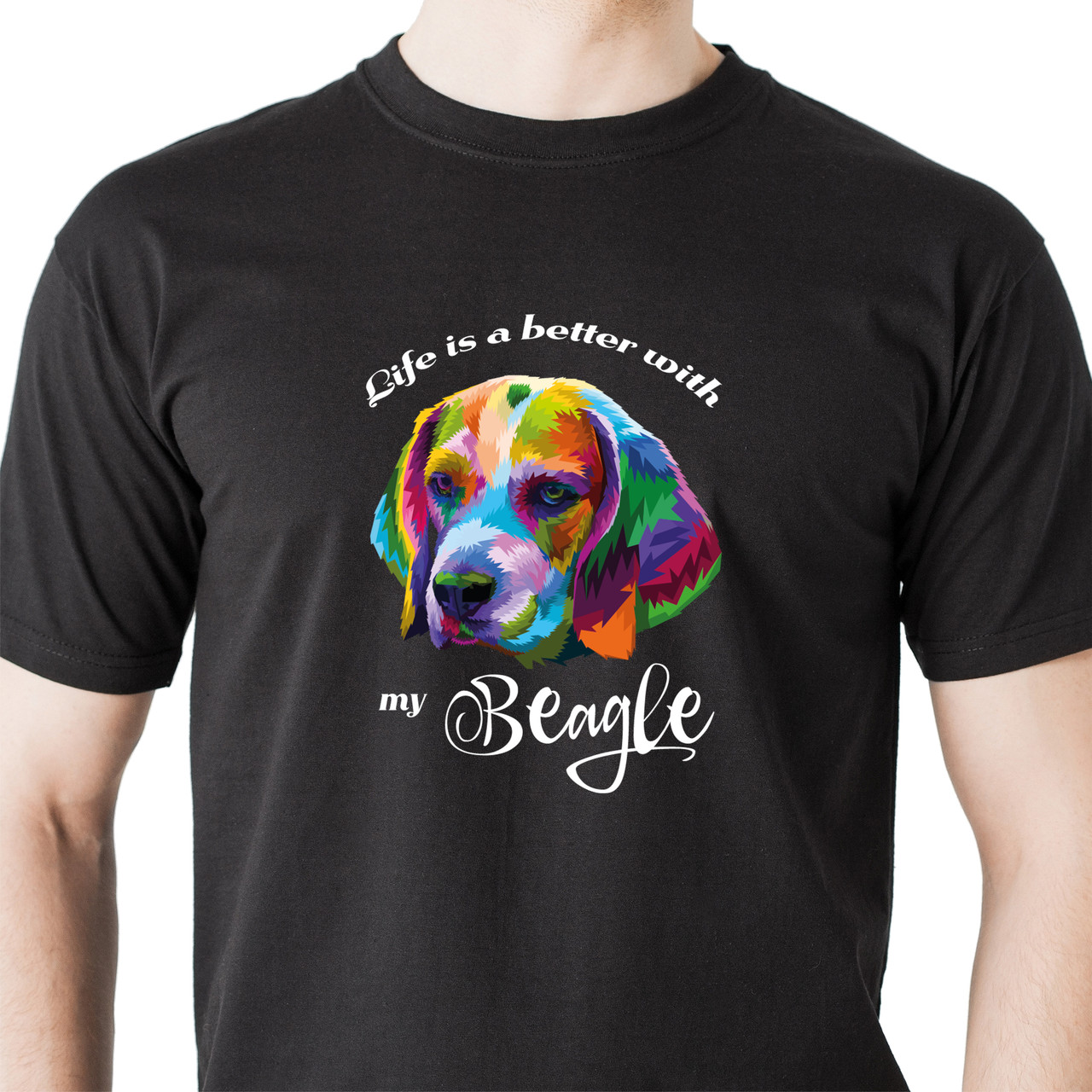 Футболка чоловіча чорна "Beagle", фото 1