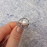 Кулясте кільце зі срібла із золотом, фото 4