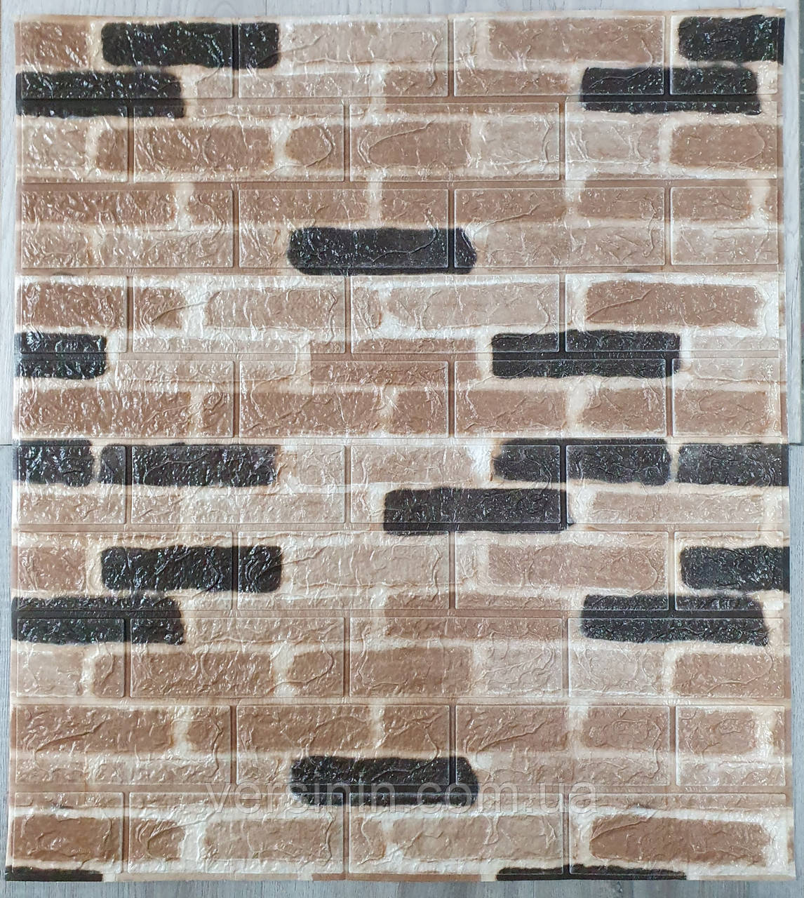 Самоклеюча декоративна 3D панель стінова, Цегла бежева, розмір 700х770х5мм, фото 1